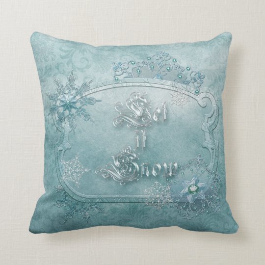 Ice Blue Christmas Pillow