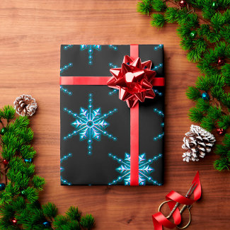 Ice Blue Christmas Star on Black Christmas