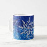 Ice Blue Christmas Star Snowflake Coffee Mug