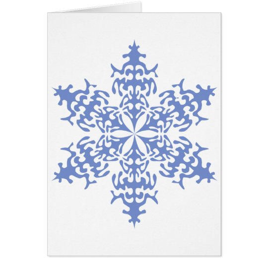 Ice Blue Christmas Winter Snowflake Card