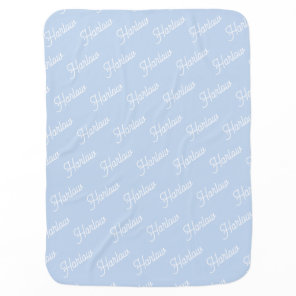 Ice Blue Custom Kids Name Repeat Baby Blanket