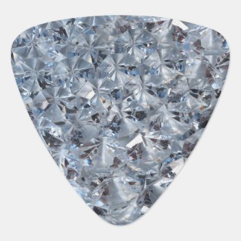 Ice Blue Diamond Crystals Bling Guitar Pick by MustacheShoppe at Zazzle