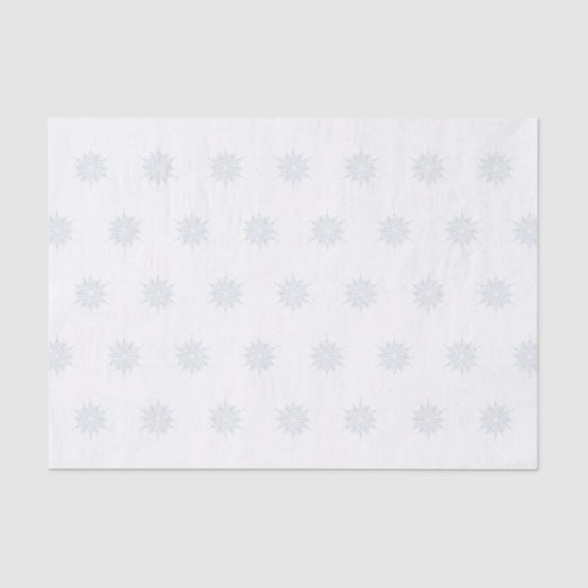 Ice Blue Elegant Snowflake Christmas Gift Wrap Tissue Paper (Front)