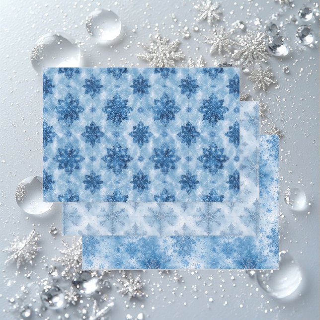 Ice Blue Fairytale Winter Snowflakes Decoupage  Wrapping Paper Sheets (Ice Blue Fairytale Winter Snowflakes Decoupage Wrapping Paper Sheets)