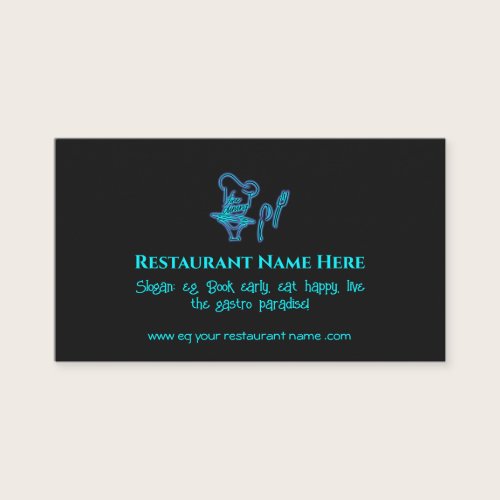 Ice blue fine dining restaurant logo business card