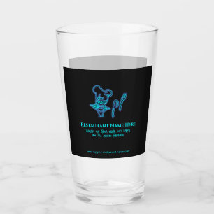 Ice blue fine dining restaurant logo glass