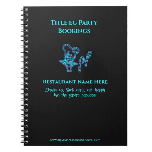 Ice blue fine dining restaurant logo notebook