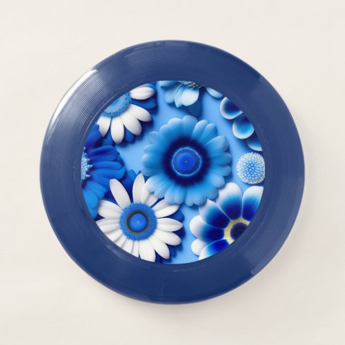 Ice blue flowers texture Frisbees