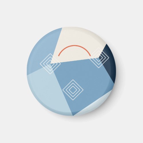 Ice blue geometric glacier pattern magnet