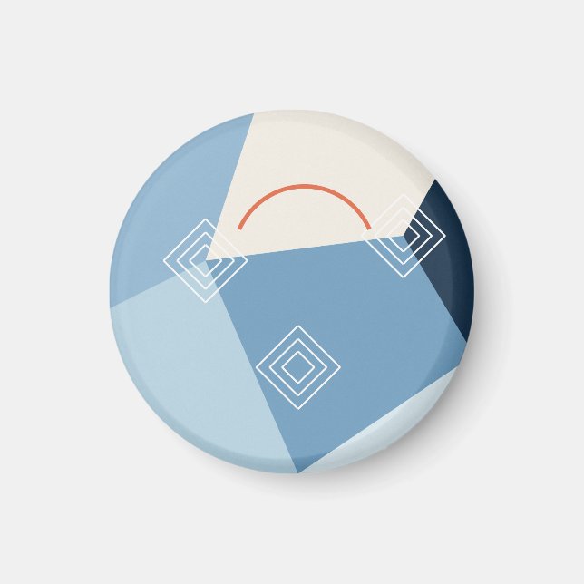 Ice blue geometric glacier pattern magnet (Front)