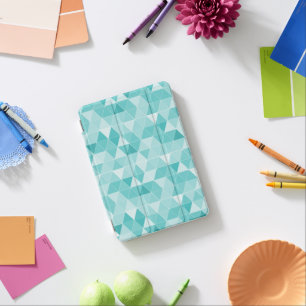 Ice blue geometric triangle pattern custom iPad mini cover