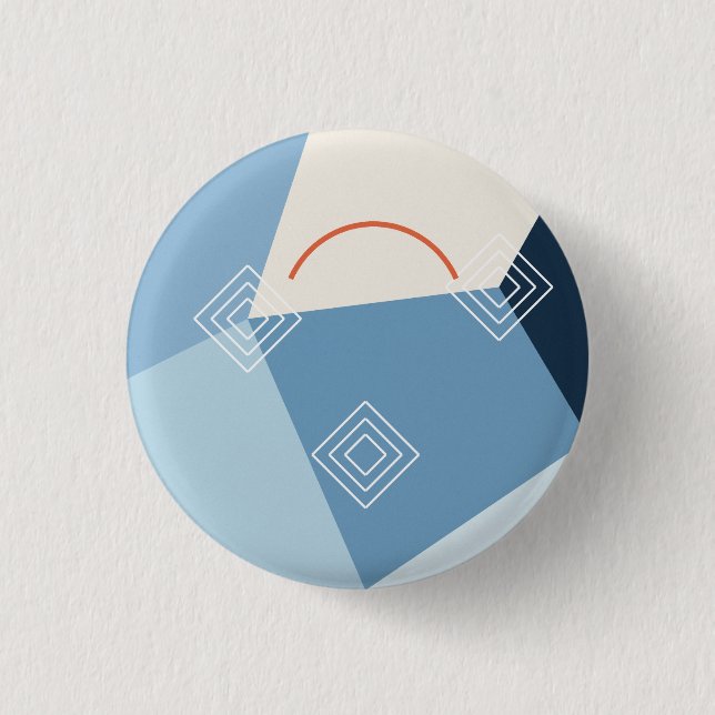Ice Blue Glacier Geometry Button (Front)