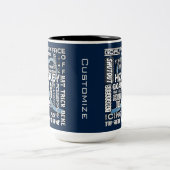 Ice Blue Heart Hockey Words White Logo 2 Two-Tone Coffee Mug (Center)