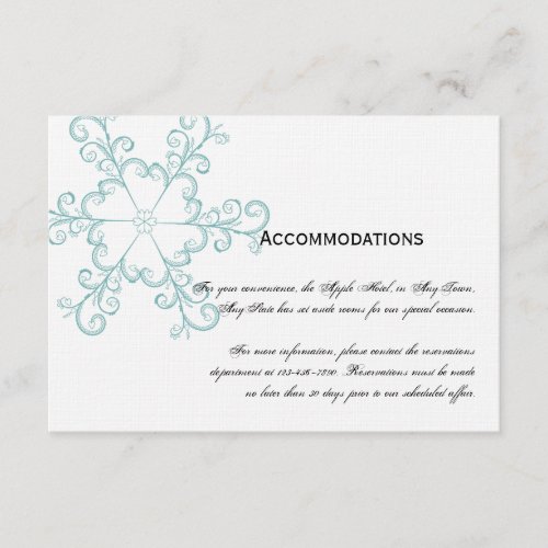 Ice Blue Heart Snowflake Wedding Insert Card Personalized Announcements