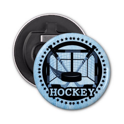 Ice Blue Hockey  Bottle Opener