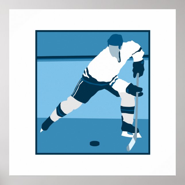 Ice Blue Hockey Logo Poster (Front)