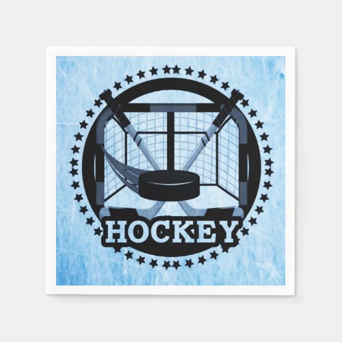 Ice Blue Hockey Napkins