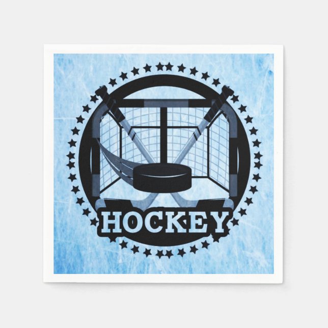 Ice Blue Hockey Napkins (Front)