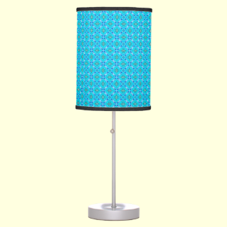 Ice Blue Infinity Signs Abstract Aqua Cyan Flowers Desk Lamp