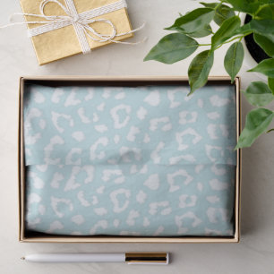 Ice Blue Large Leopard Print Tissue Paper