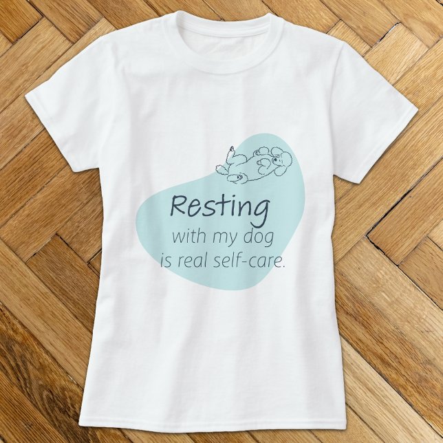 Ice Blue Poodle Dog Lover T-Shirt｜Real Self-Care  T-Shirt (Creator Uploaded)