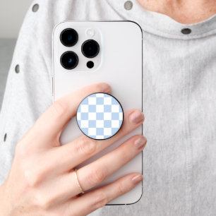 Ice Blue Retro Check PopSocket
