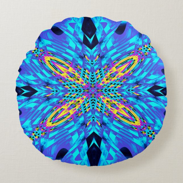 ICE BLUE ROUND PILLOW (Front)