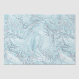Ice Blue Silver Marble Glitz Tissue Paper