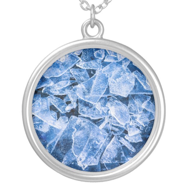Ice blue silver plated necklace (Front)
