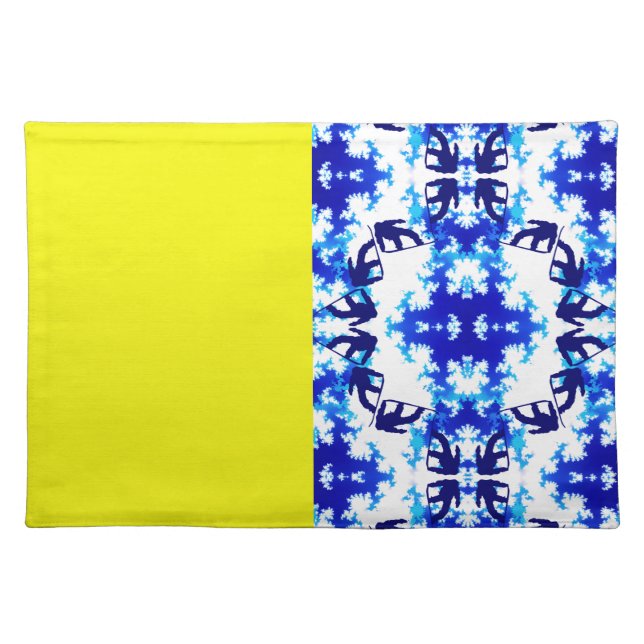 Ice Blue Snowboarder Sky Yellow Snowboarding Sport Cloth Placemat (Front)