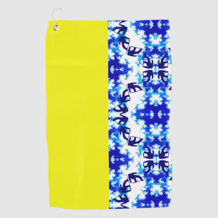 Ice Blue Snowboarder Sky Yellow Snowboarding Sport Golf Towel