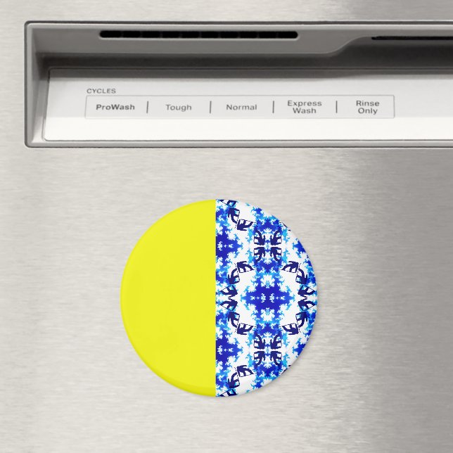 Ice Blue Snowboarder Sky Yellow Snowboarding Sport Magnet (In Situ (Dishwasher))