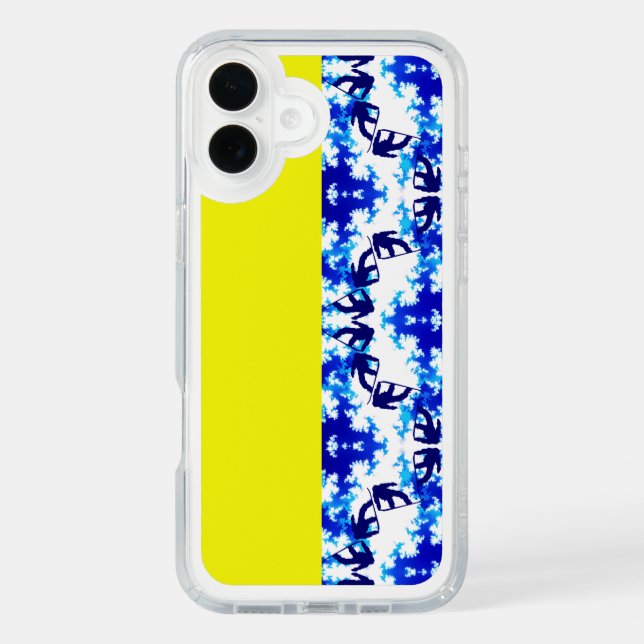Ice Blue Snowboarder Sky Yellow Snowboarding Sport Speck iPhone Case (Front)