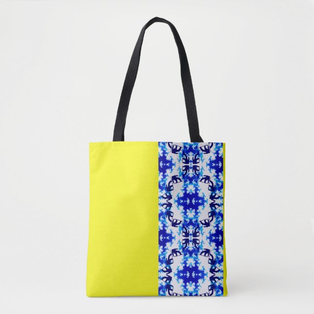 Ice Blue Snowboarder Sky Yellow Snowboarding Sport Tote Bag (Front)