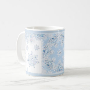 Ice Blue Snowflake Coffee Mug