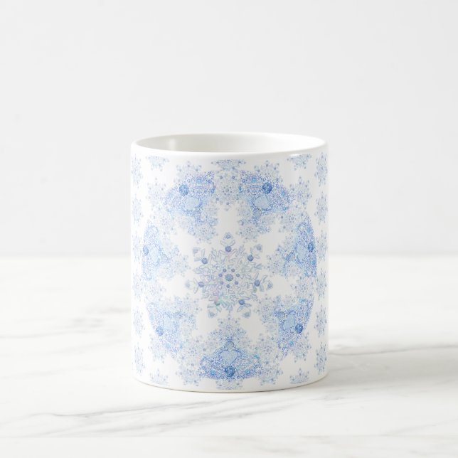 Ice Blue Snowflake Coffee Mug (Center)