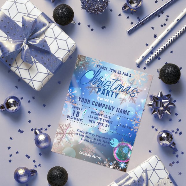 Ice Blue Snowflake Corporate Christmas Cocktail (Creator Uploaded)