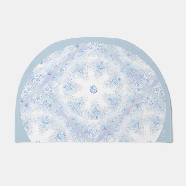 Ice blue snowflake doormat (Front)