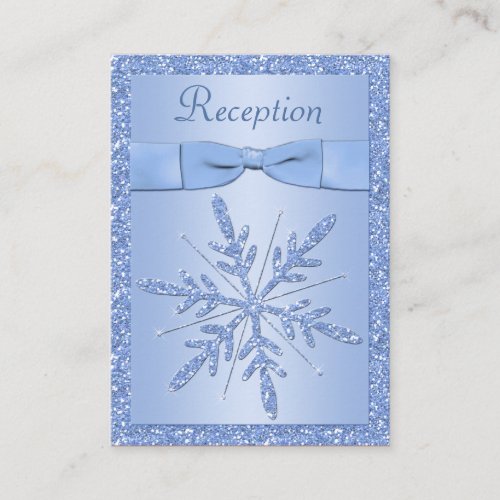 Ice Blue Snowflake Enclosure Card Business Card