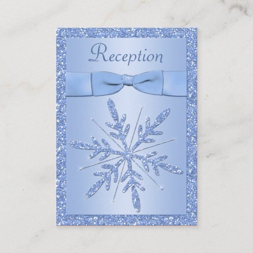 Customizable Ice Blue Snowflake Enclosure Card Business Card