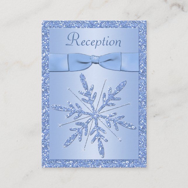 Ice Blue Snowflake Enclosure Card (Front)