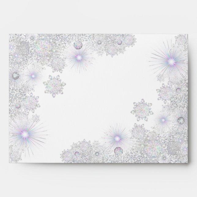 Ice blue snowflake envelope (Front)