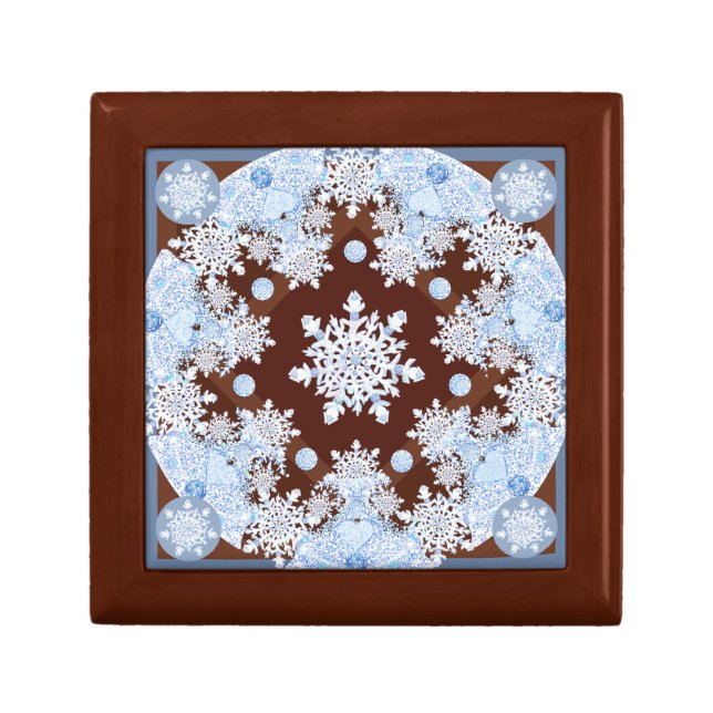 Ice blue snowflake gift box (Front)