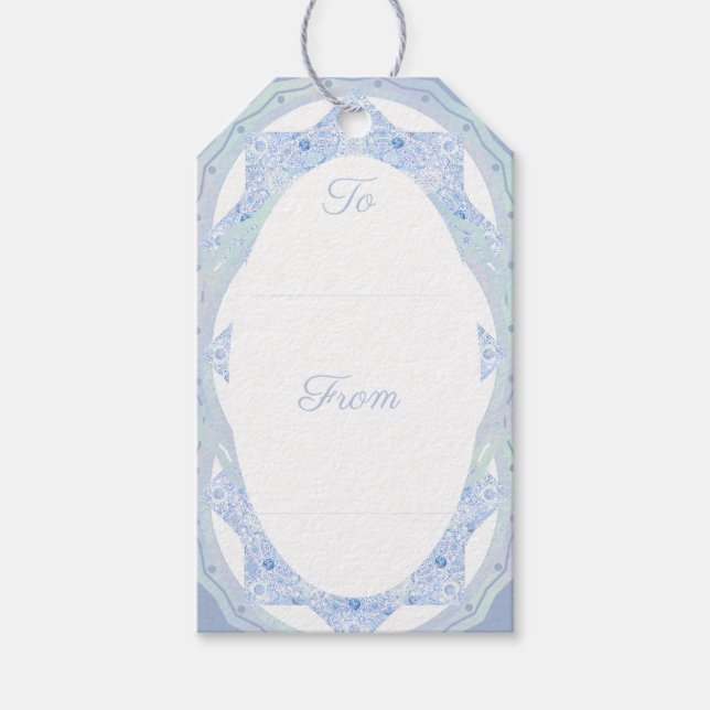 Ice blue snowflake gift tags (Front)