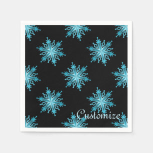 Ice Blue Snowflake Holiday Napkins