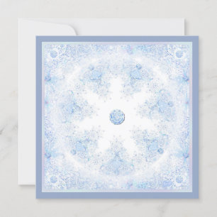 Ice blue snowflake invitation