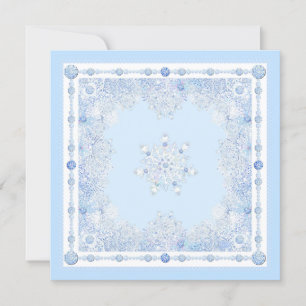 Ice blue snowflake invitation