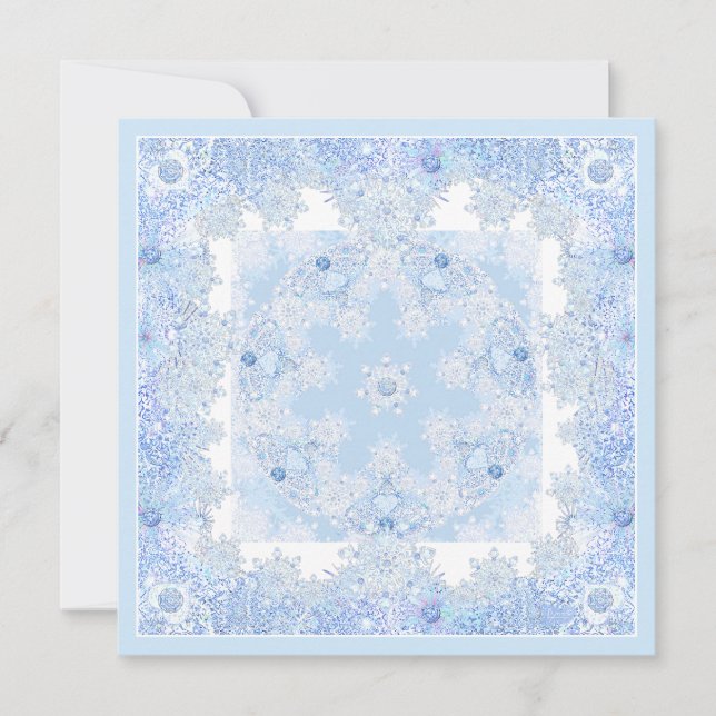 Ice blue snowflake invitation (Front)