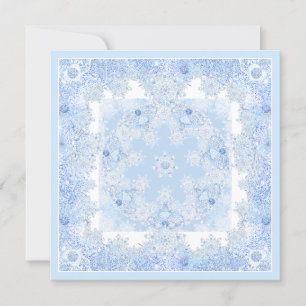 Ice blue snowflake invitation