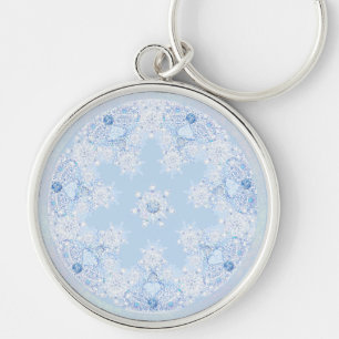 Ice Blue Snowflake Keychain